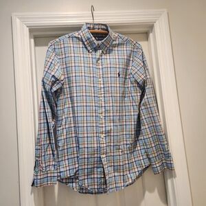 Ralph Lauren Plaid Button Down Shirt Mens Small Colorful Navy Pony Logo